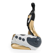 Woman Crossed Legs - Black + White + Gold Sculpture — view 3