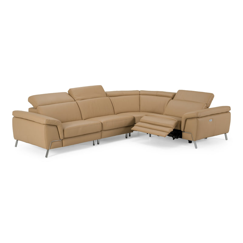 Mini Wonder - Italian Modern Deserto Leather Sectional Sofa with Right Facing Recliner — view 4