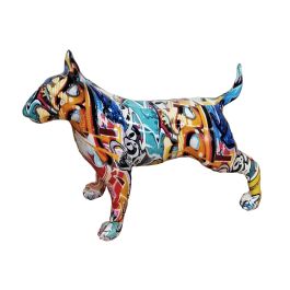 Graffiti Bull Terrier Modern Multi-Color Sculpture