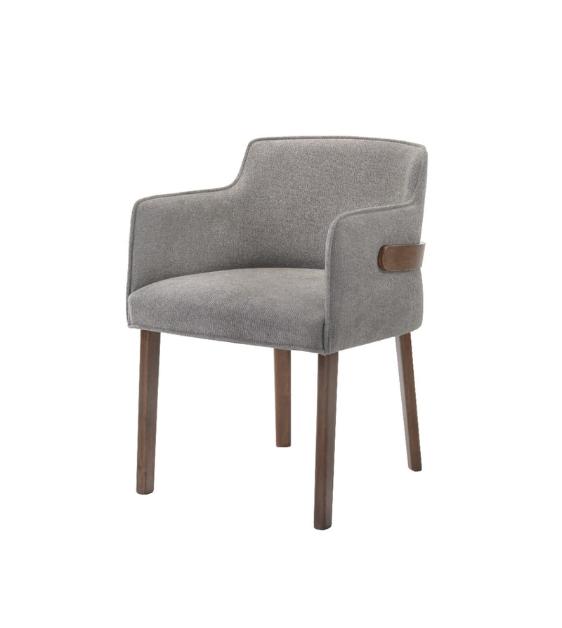 Castillo + Jordan - Modern Grey Fabric + Walnut 4-Piece Dining Set — view 5