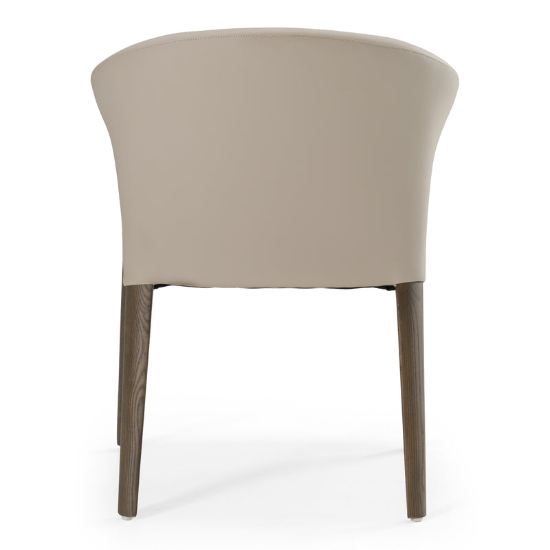 Wynetta Mid-Century Modern Grey Vegan Leather + Grey Ash Dining Chair — view 3