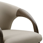 Wynetta Mid-Century Modern Grey Vegan Leather + Grey Ash Dining Chair — view 4
