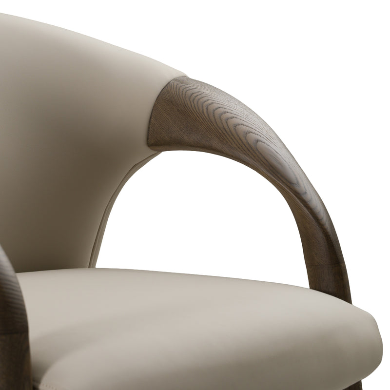 Wynetta Mid-Century Modern Grey Vegan Leather + Grey Ash Dining Chair — view 4