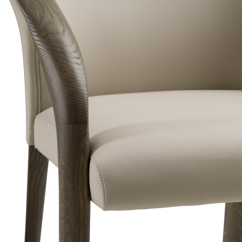 Wynetta Mid-Century Modern Grey Vegan Leather + Grey Ash Dining Chair — view 5