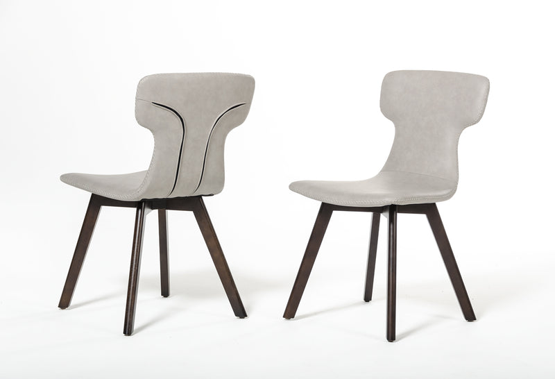 Zach - Modern Grey Eco-Leather Dining Chair (Set of 2) — view 5