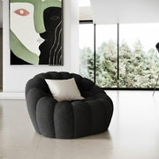 Yolonda - Modern Curved Black Fabric Chair — view 5