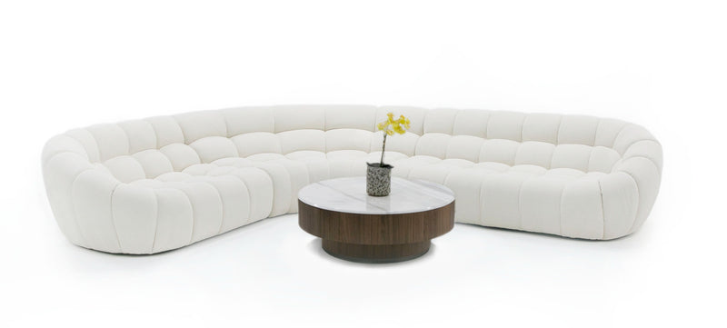 Yolonda - Off-White Fabric Sectional Sofa