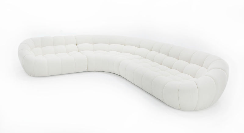 Yolonda - Off-White Fabric Sectional Sofa — view 3