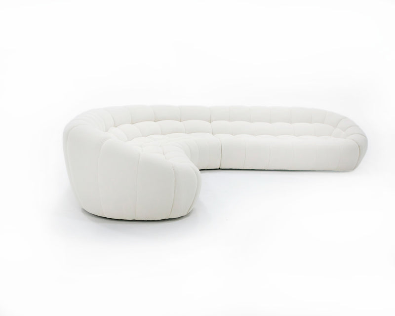 Yolonda - Off-White Fabric Sectional Sofa — view 4