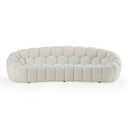 Yolonda - Modern Curved Off-White Fabric Sofa