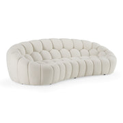 Yolonda - Modern Curved Off-White Fabric Sofa — view 2