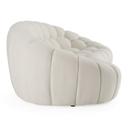 Yolonda - Modern Curved Off-White Fabric Sofa — view 3