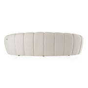 Yolonda - Modern Curved Off-White Fabric Sofa — view 4