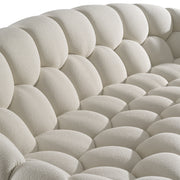 Yolonda - Modern Curved Off-White Fabric Sofa — view 5