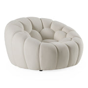 Yolonda - Modern Curved Off-White Fabric Chair — view 2