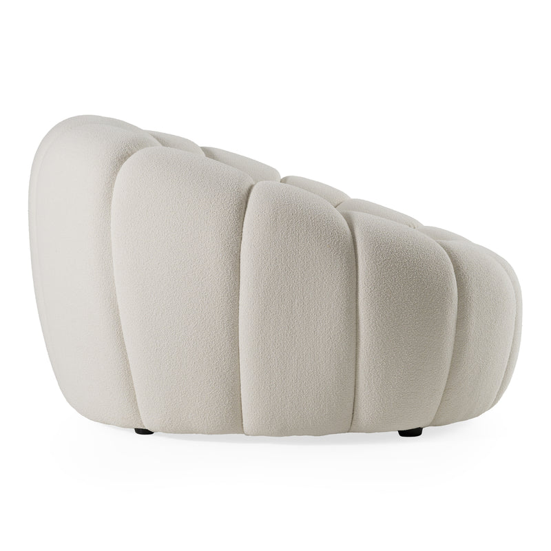 Yolonda - Modern Curved Off-White Fabric Chair — view 3