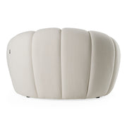 Yolonda - Modern Curved Off-White Fabric Chair — view 4