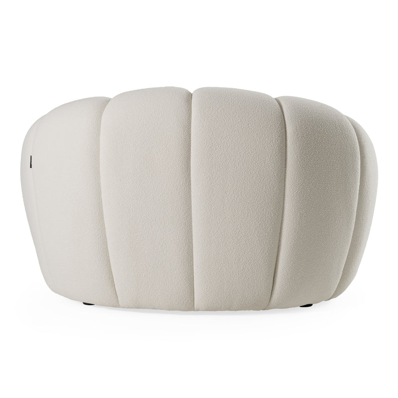 Yolonda - Modern Curved Off-White Fabric Chair — view 4