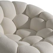 Yolonda - Modern Curved Off-White Fabric Chair — view 5