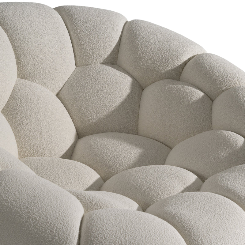 Yolonda - Modern Curved Off-White Fabric Chair — view 5