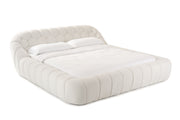 Yolonda + Dustin - Modern Off-White Fabric + Natural Oak 4-Piece Bedroom Set — view 2