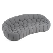 Yolonda - Modern Curved Light Grey Fabric Sofa — view 2