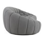 Yolonda - Modern Curved Light Grey Fabric Sofa — view 3