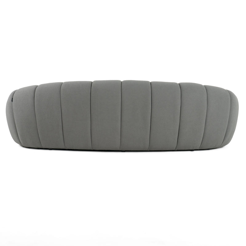 Yolonda - Modern Curved Light Grey Fabric Sofa — view 4