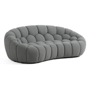 Yolonda - Modern Curved Light Grey Fabric Sofa Set — view 2