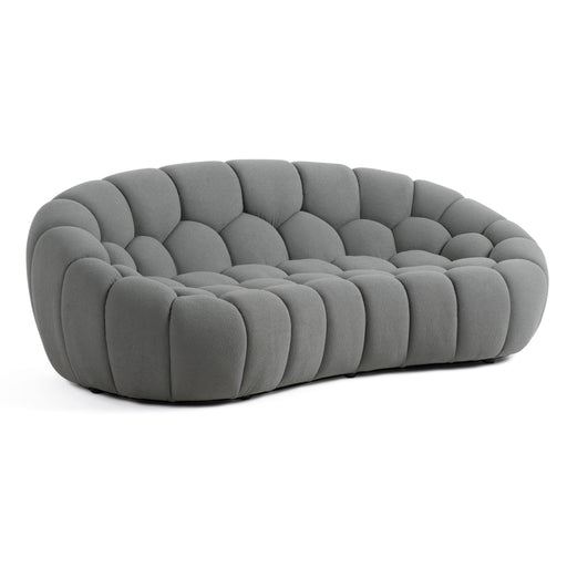 Yolonda - Modern Curved Light Grey Fabric Sofa Set — view 2