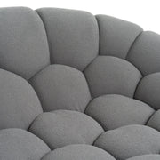Yolonda - Modern Curved Light Grey Fabric Sofa Set — view 3