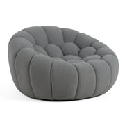 Yolonda - Modern Curved Light Grey Fabric Sofa Set — view 4