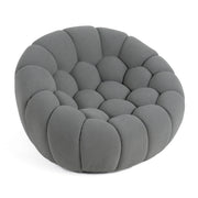 Yolonda - Modern Curved Light Grey Fabric Chair — view 2