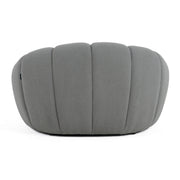 Yolonda - Modern Curved Light Grey Fabric Chair — view 4