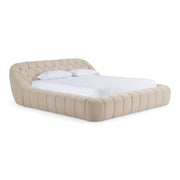 Yolonda + Soria - Modern Beige Fabric + Walnut 4-Piece Bedroom Set — view 3