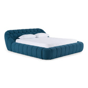Yolonda + Soria - Modern Dark Teal Fabric + Grey Wash 4-Piece Bedroom Set — view 4