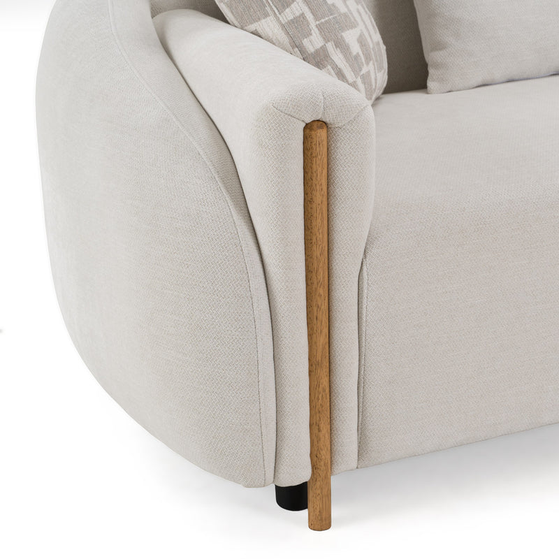 Yorba - Modern Beige Fabric Loveseat — view 5