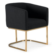 Yukon - Modern Black & Antique Brass Dining Chair — view 3