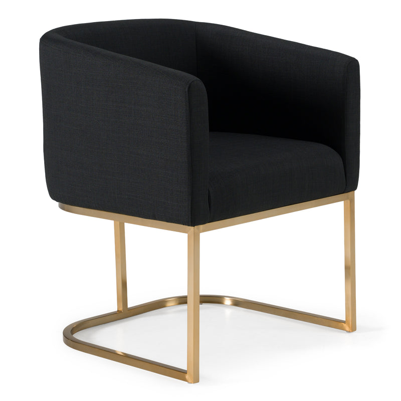 Yukon - Modern Black & Antique Brass Dining Chair — view 3