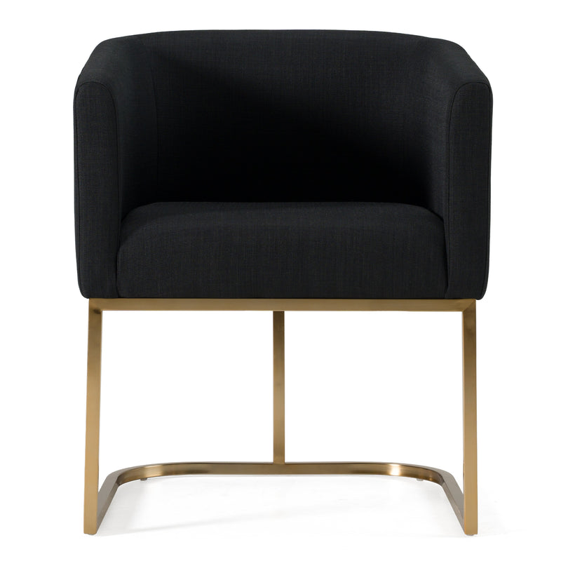 Yukon - Modern Black & Antique Brass Dining Chair — view 4