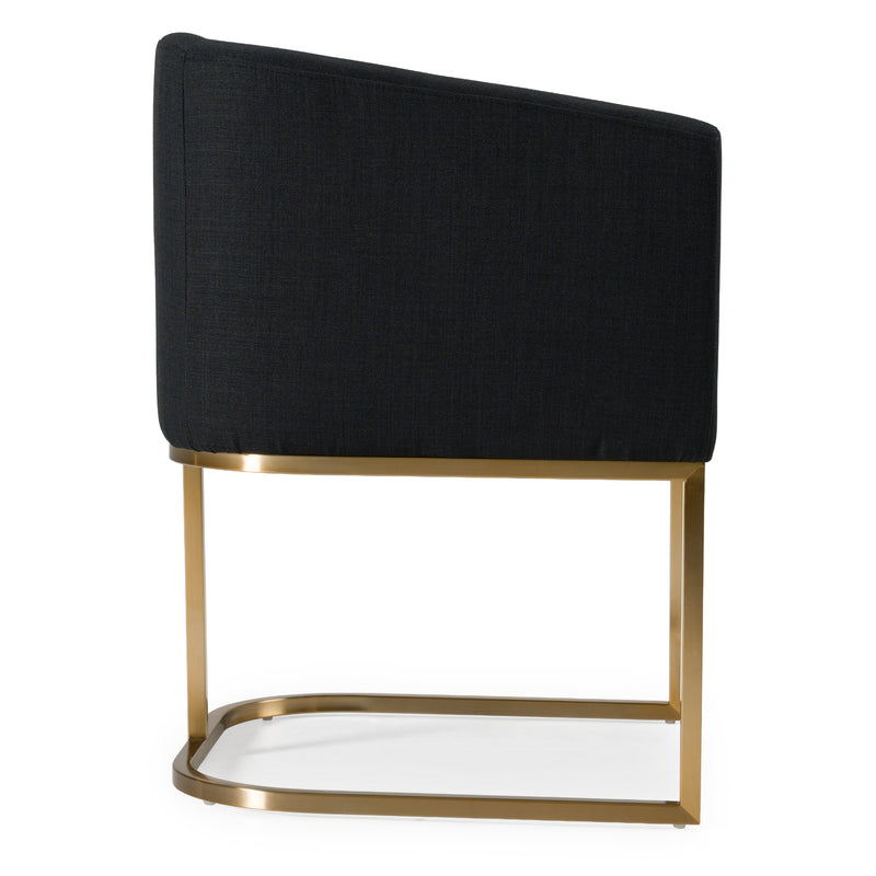 Yukon - Modern Black & Antique Brass Dining Chair — view 5