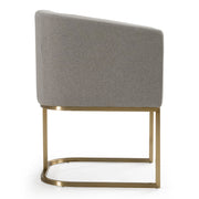 Yukon - Modern Medium Grey Fabric & Antique Brass Dining Chair — view 4