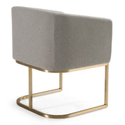 Yukon - Modern Medium Grey Fabric & Antique Brass Dining Chair — view 5