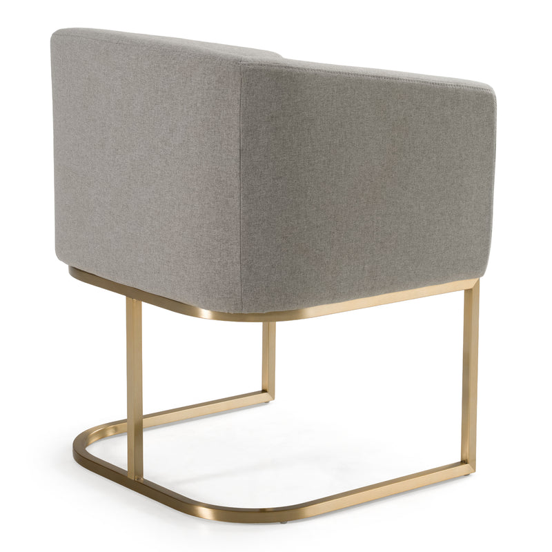 Yukon - Modern Medium Grey Fabric & Antique Brass Dining Chair — view 5