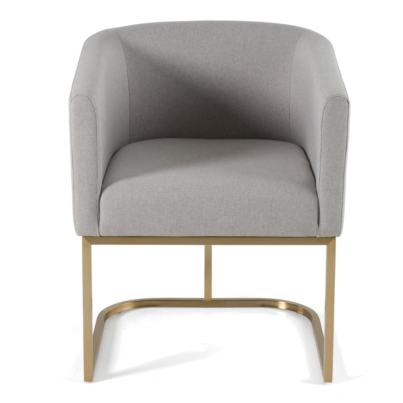 Yukon - Modern Light Grey Fabric Dining Chair — view 2