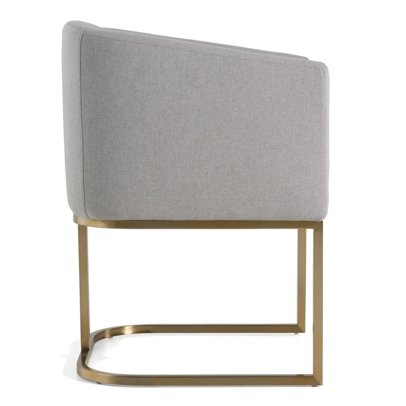 Yukon - Modern Light Grey Fabric Dining Chair — view 3