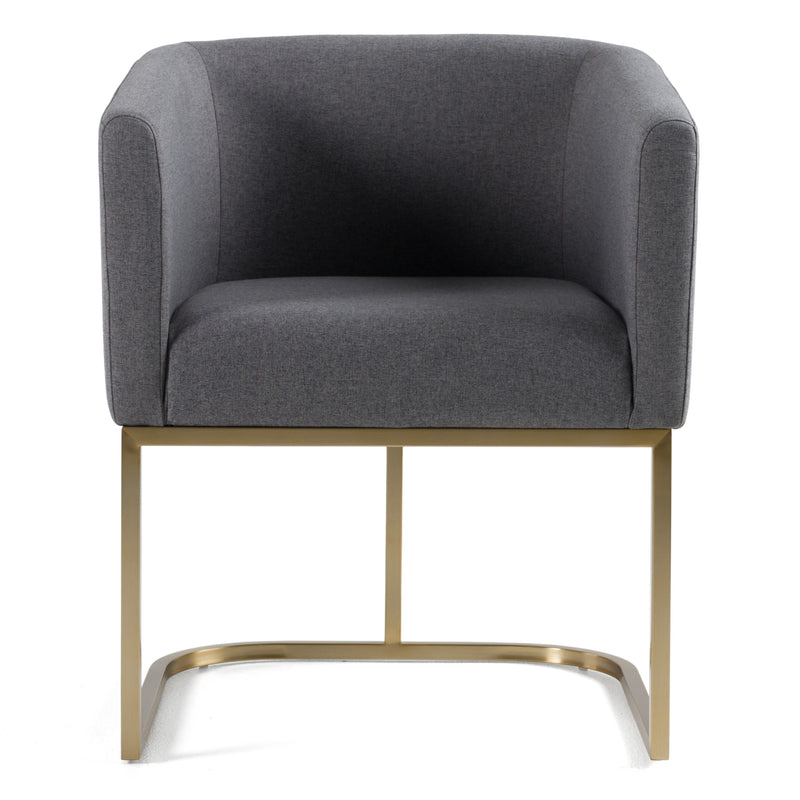 Yukon - Modern Dark Grey Fabric Dining Chair — view 2