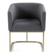 Yukon - Modern Dark Grey Fabric Dining Chair — view 3