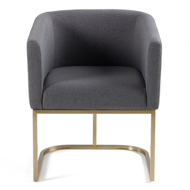 Yukon - Modern Dark Grey Fabric Dining Chair — view 3