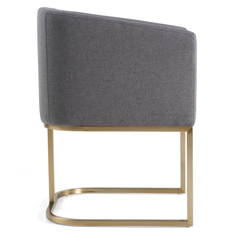 Yukon - Modern Dark Grey Fabric Dining Chair — view 4